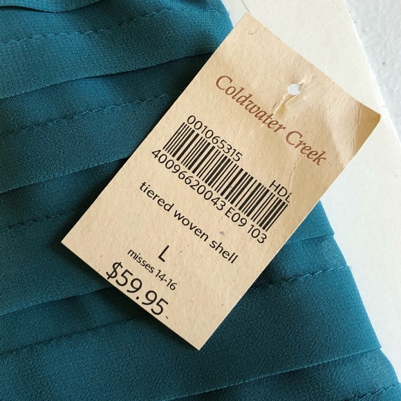 Coldwater Creek Turquoise/Teal Sleeveless Top - Picture 3 of 3